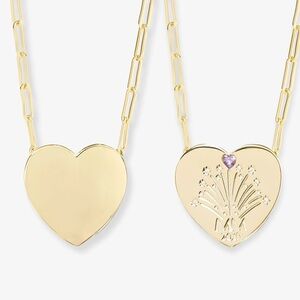 Melinda Maria Gold Heart Pendant Necklace with Amethyst Accent